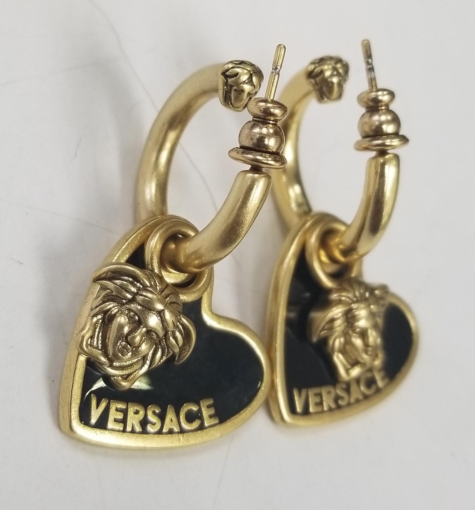 versace lock earrings