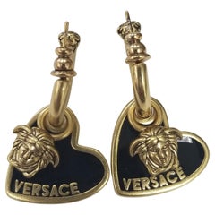 Versace Black Heart Love Versace Earrings