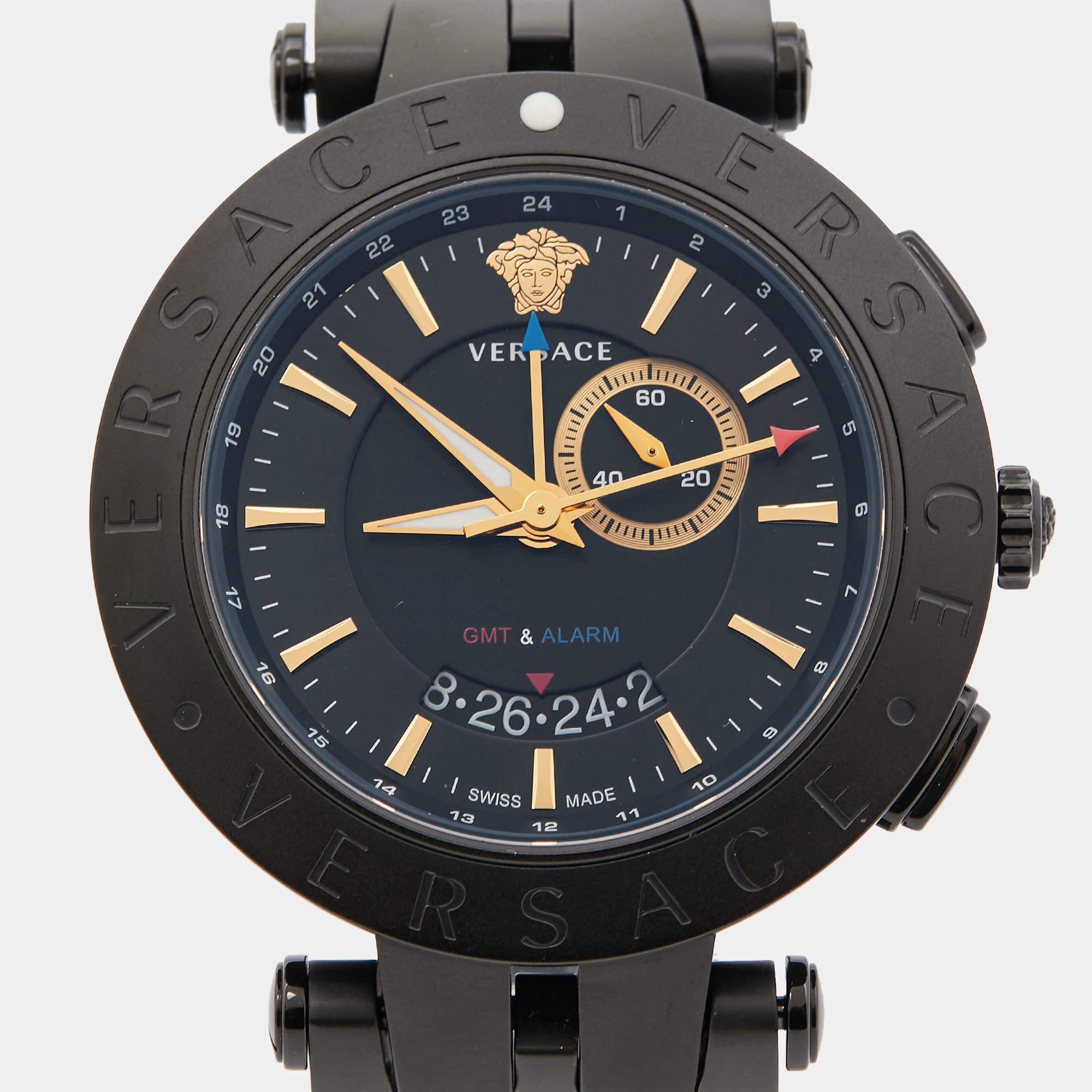 A timeless silhouette made of high-quality materials and packed with precision and luxury makes this Versace wristwatch the perfect choice for a sophisticated finish to any look. It is a grand creation to elevate the everyday experience.

