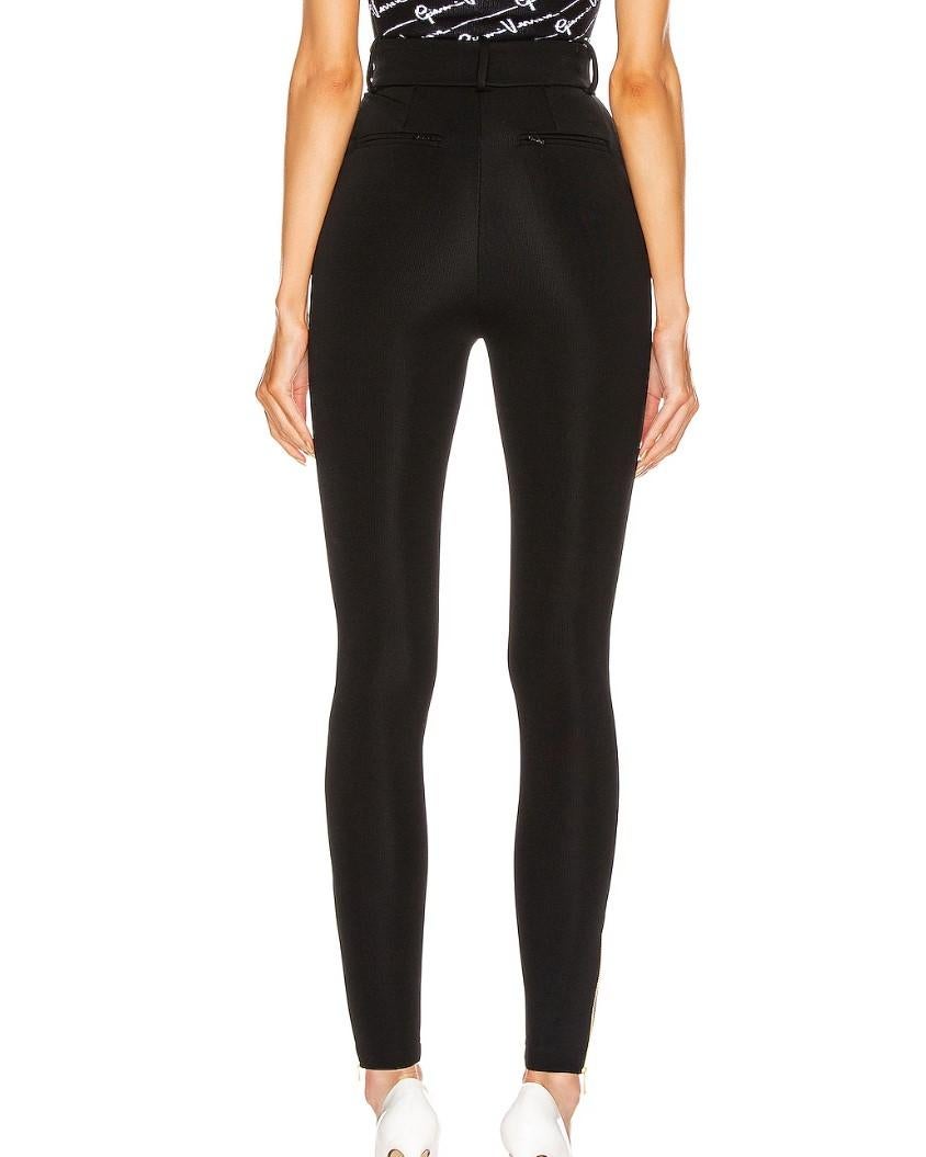 VERSACE Schwarze Jersey-Leggings Skinny-Hose mit goldenem Reißverschluss und Knöchelverschluss 1