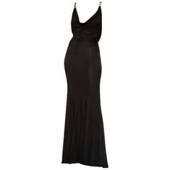VERSACE BLACK JERSEY LONG EVENING Gown 38 - 2