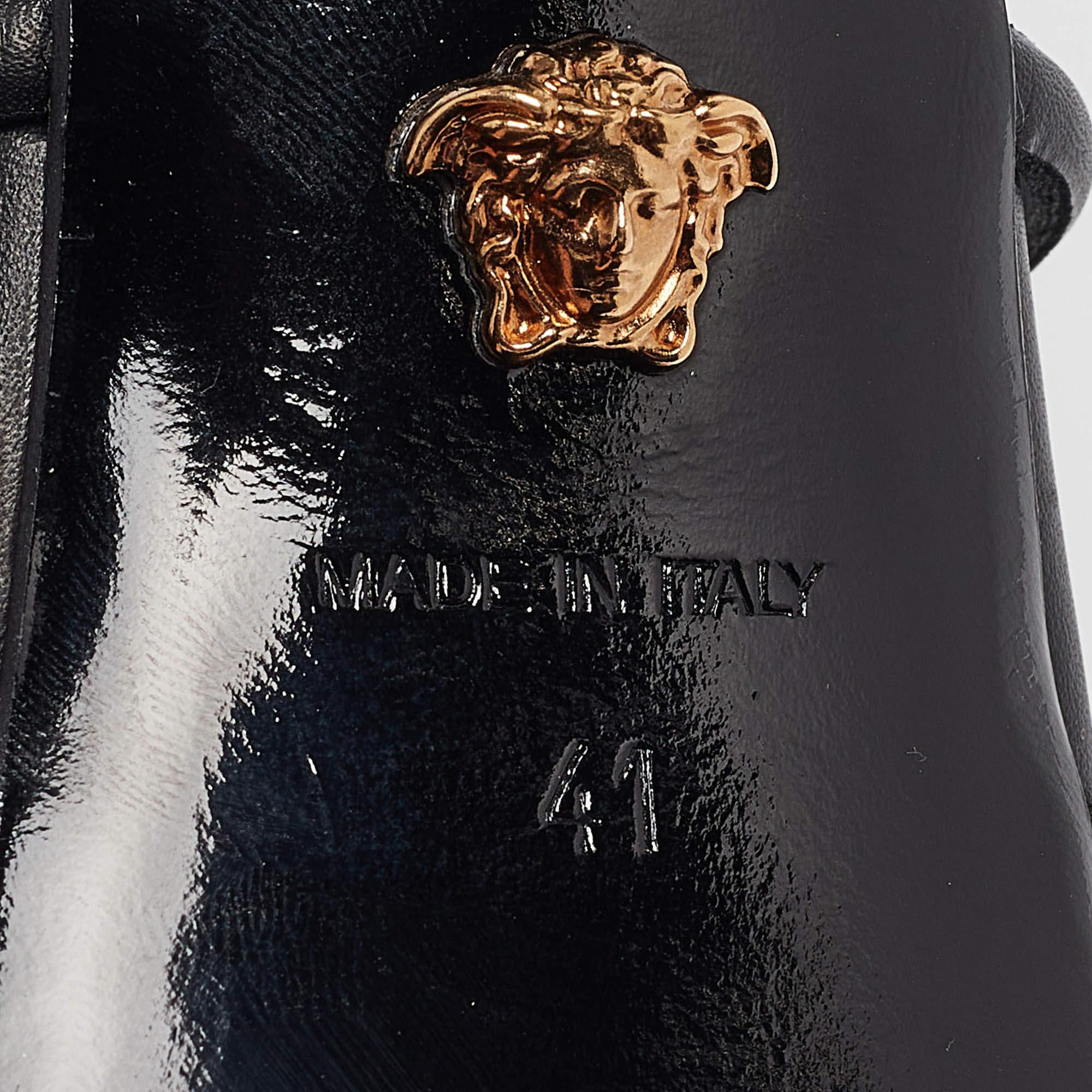 Versace - Sandales à lanières en cuir noir - Taille 41 3