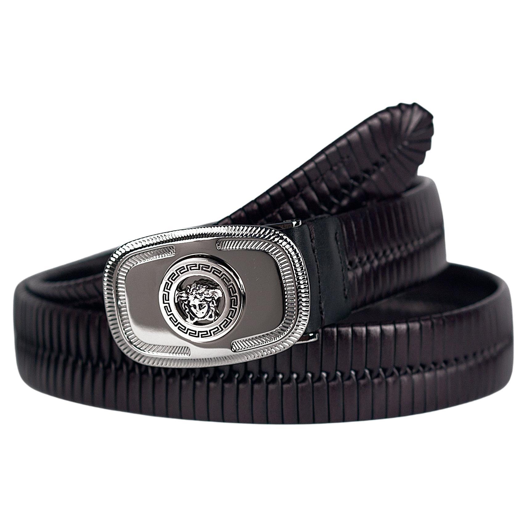 Versace Collection Men's Black Genuine Leather Belt Sz 30/80 32/85 34/90 