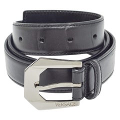 Versace Black Leather Buckle Belt 95 CM