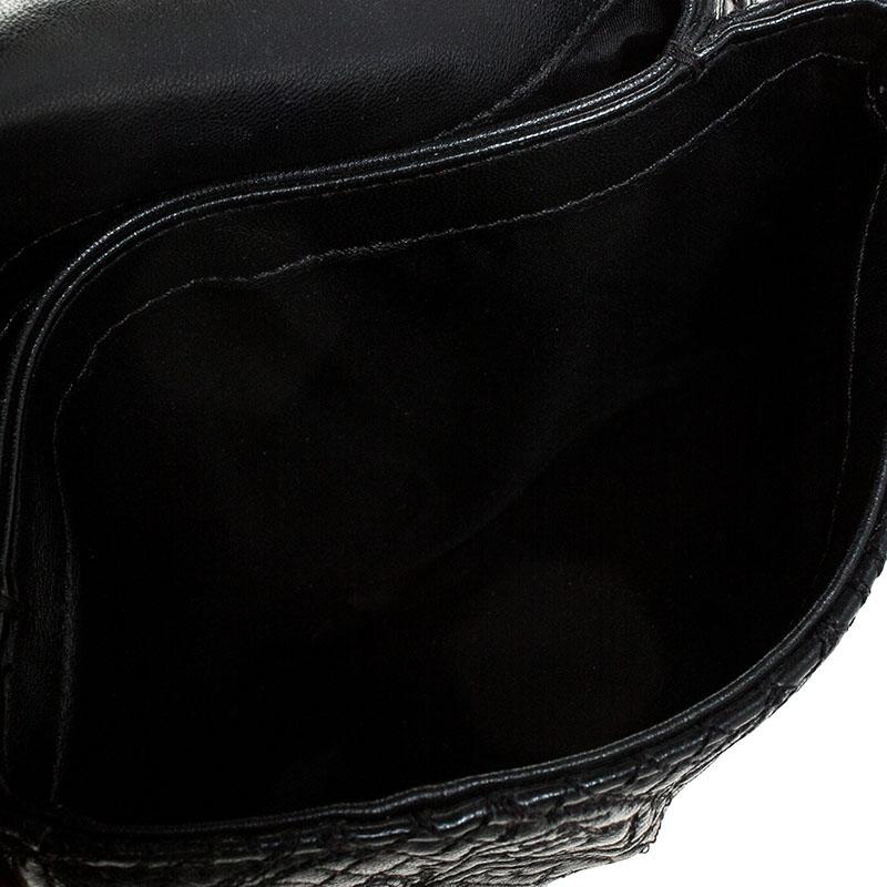 Women's Versace Black Leather Chain Flap Shoulder Bag