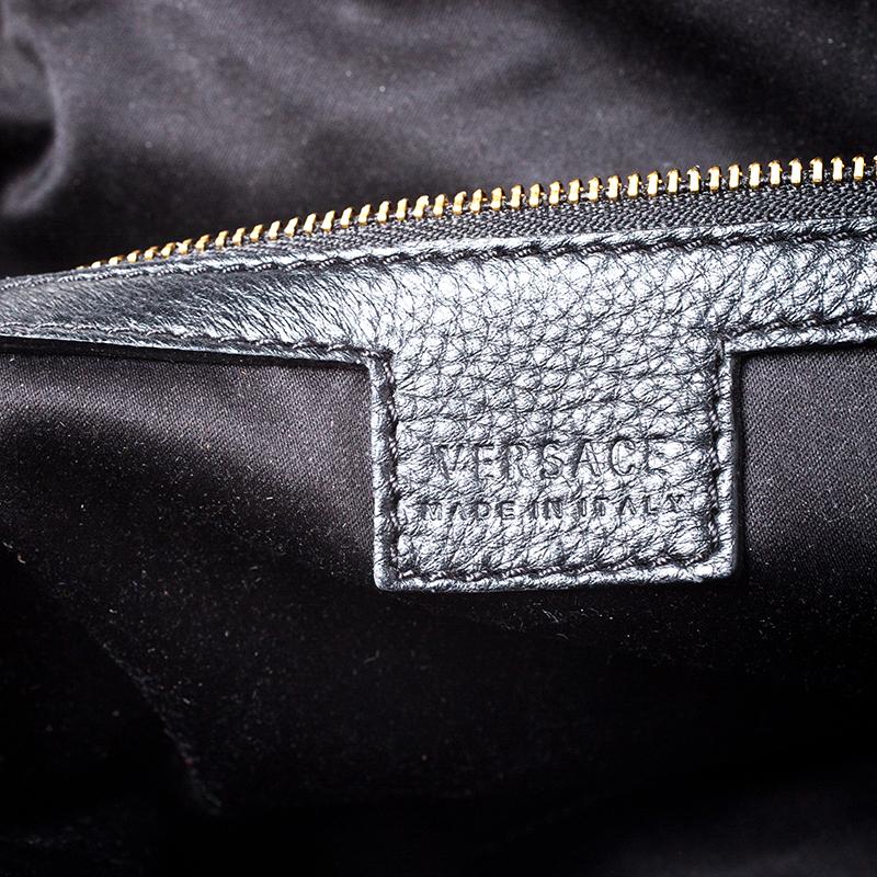 Versace Black Leather Chain Satchel 2