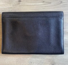 Versace black leather clutch