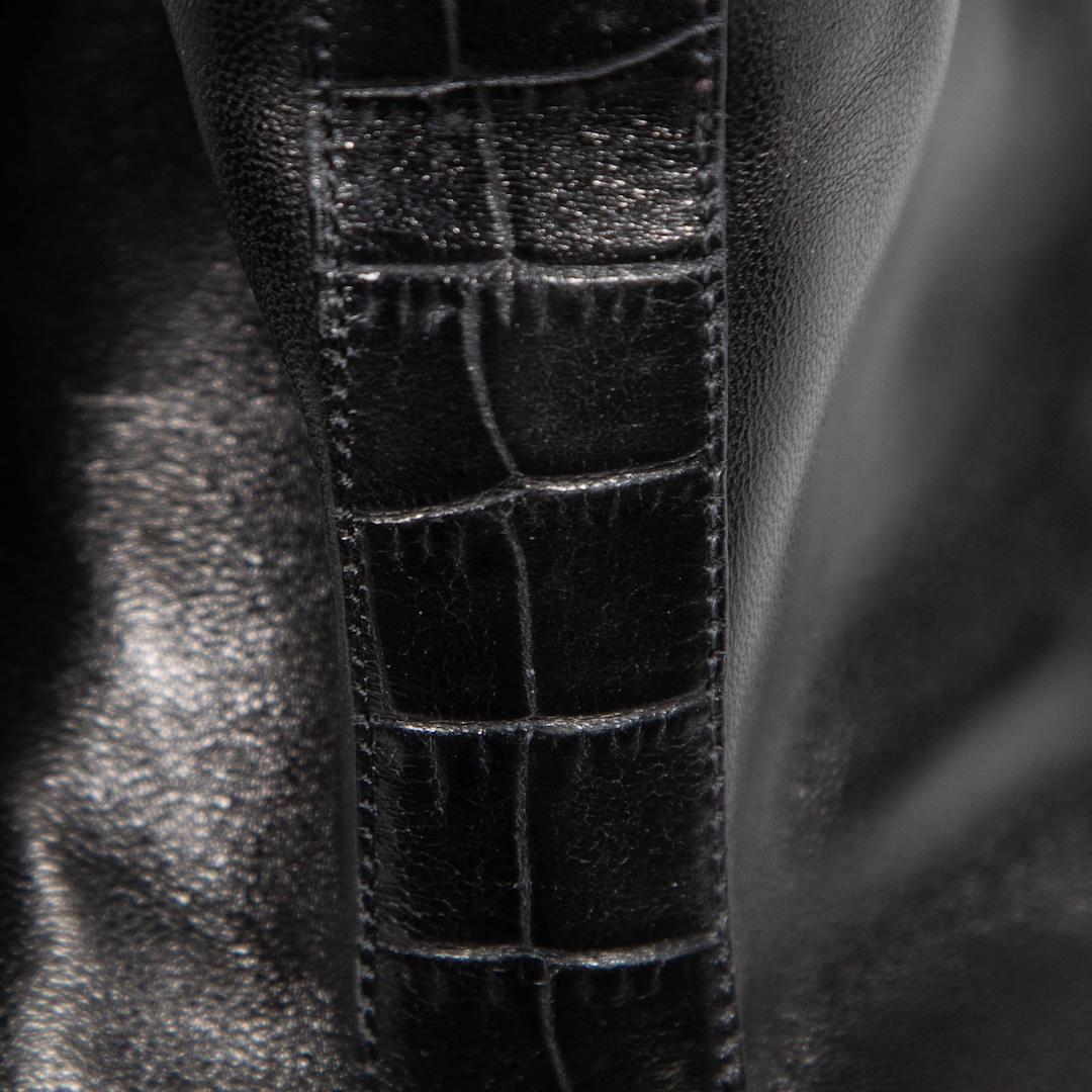 De las mujeres Botas de piel negra con estampado de cocodrilo Versace Talla IT 40 en venta
