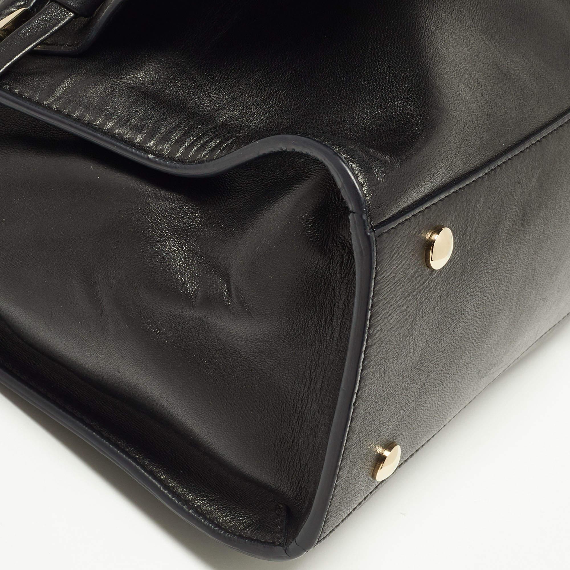 Versace Black Leather Donna Palazzo Shoulder Bag 6