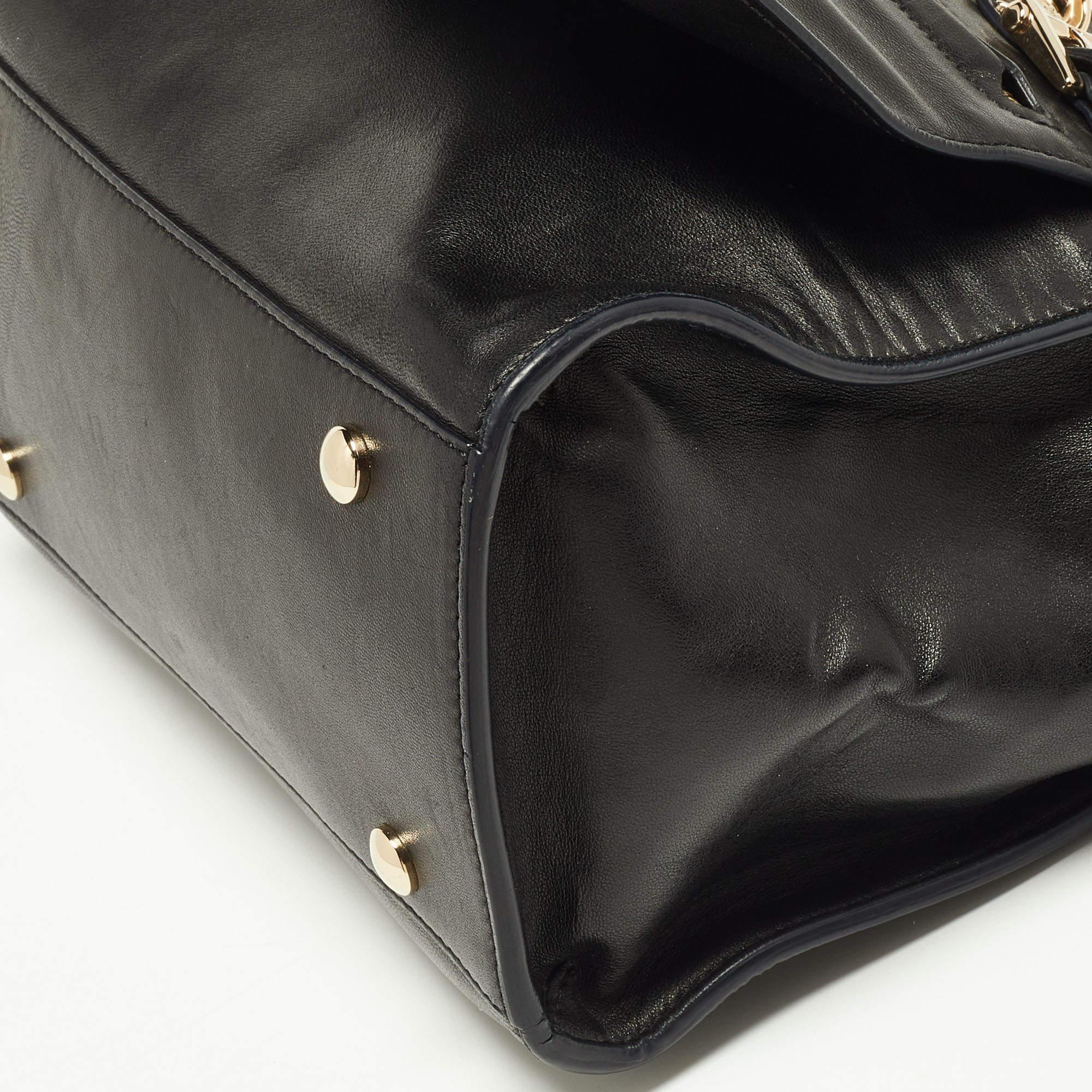Versace Black Leather Donna Palazzo Shoulder Bag 7