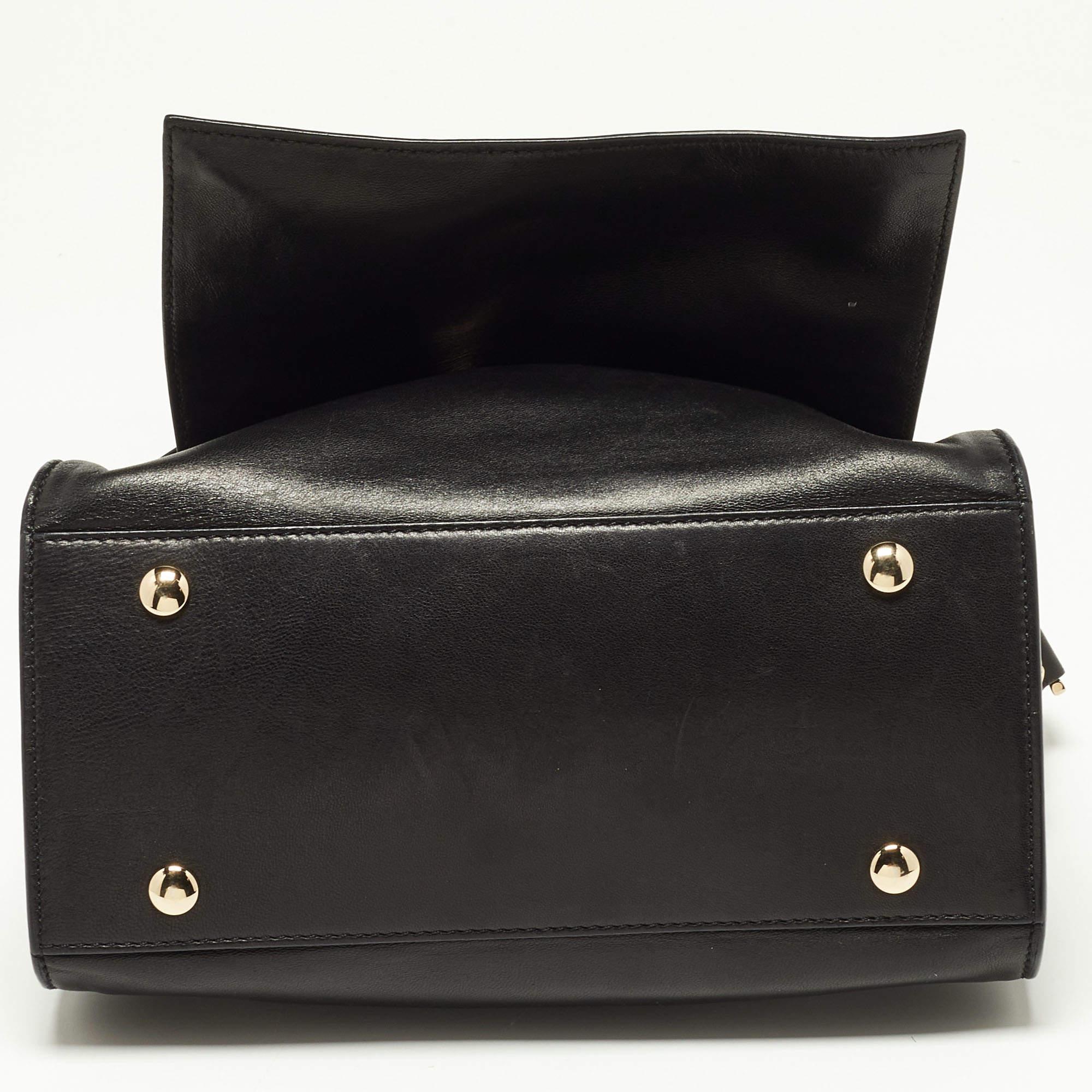 Versace Black Leather Donna Palazzo Shoulder Bag 1