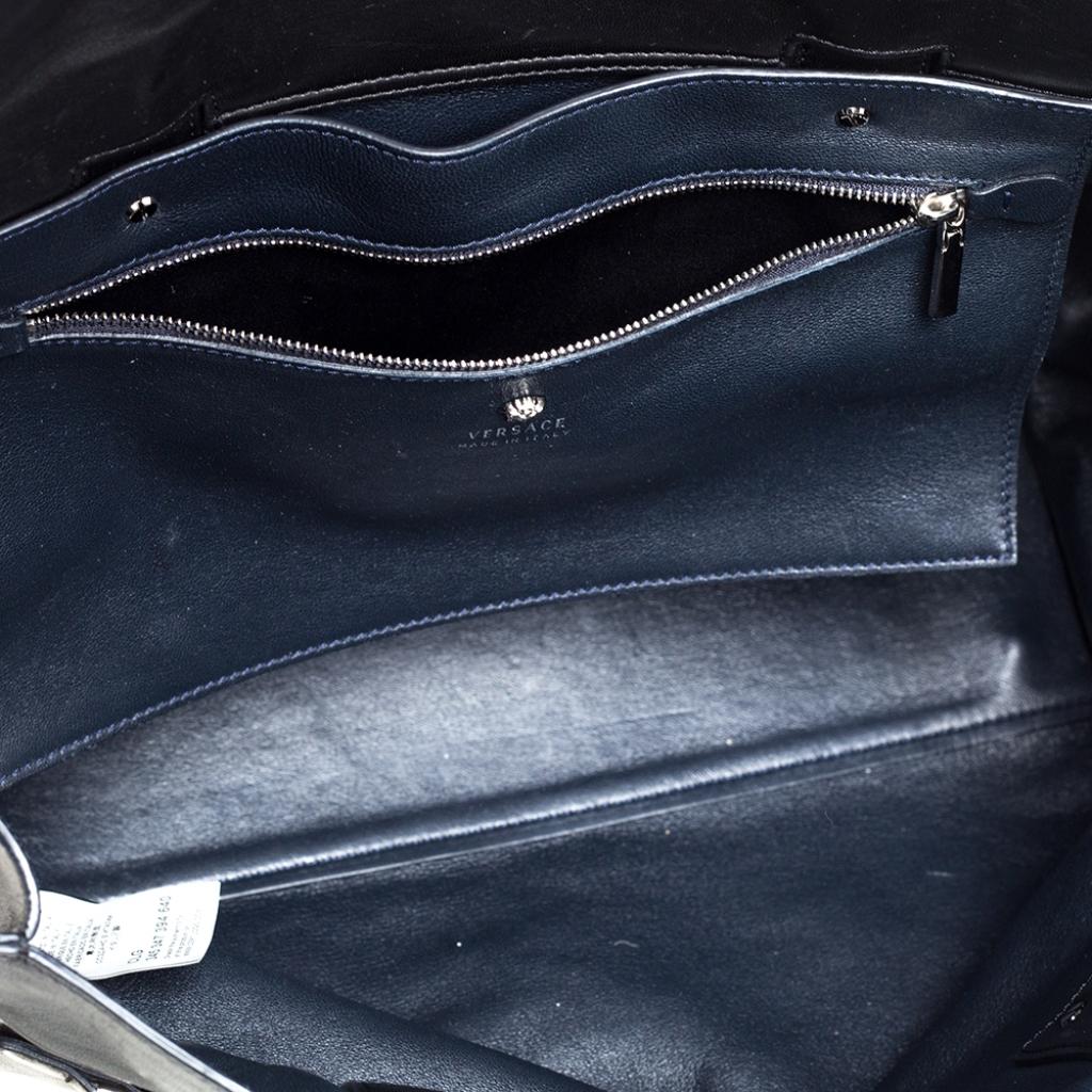 Versace Black Leather Donna Palazzo Top Handle Bag 3