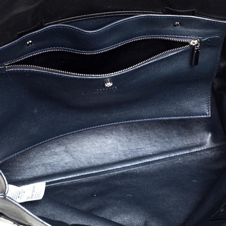 Versace Black Leather Donna Palazzo Shoulder Bag