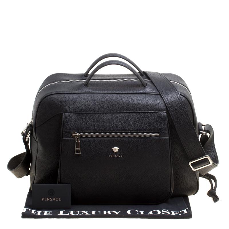 Versace Black Leather Duffle Bag 4