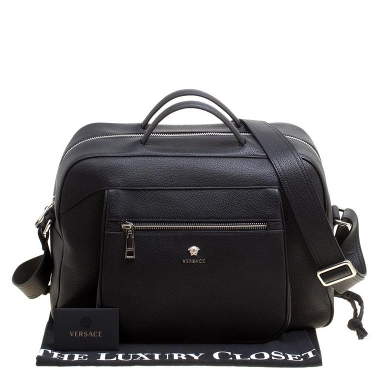 Versace Black Leather Duffle Bag For Sale at 1stDibs versace duffle bag