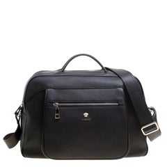 Versace Black Leather Duffle Bag