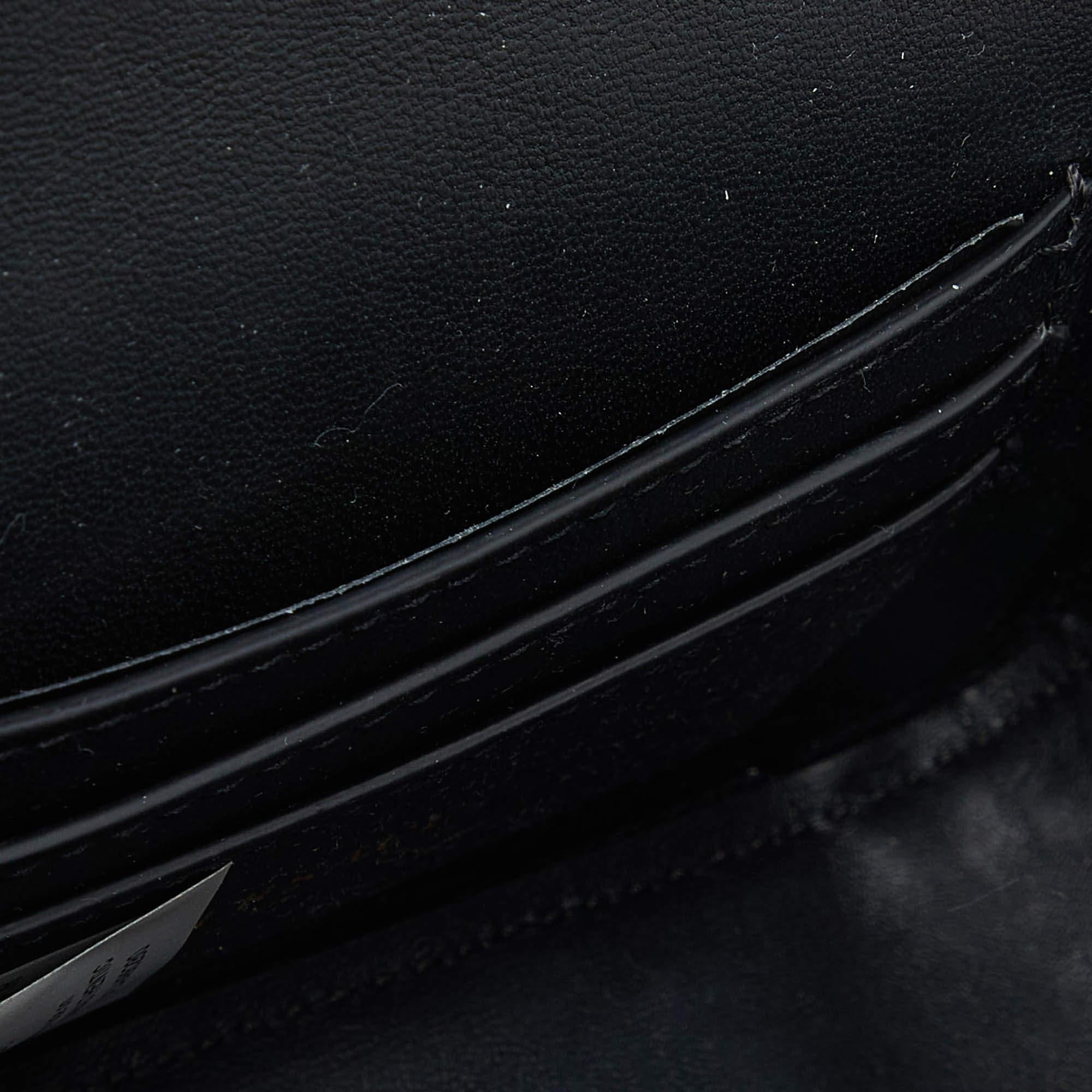 Versace Black Leather Flap Chain Clutch 1