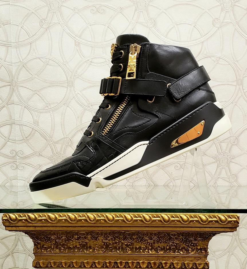 Gold Versace High Top Sneakers - For Sale on 1stDibs | gold high top  sneakers, versace high tops, versace gold shoes