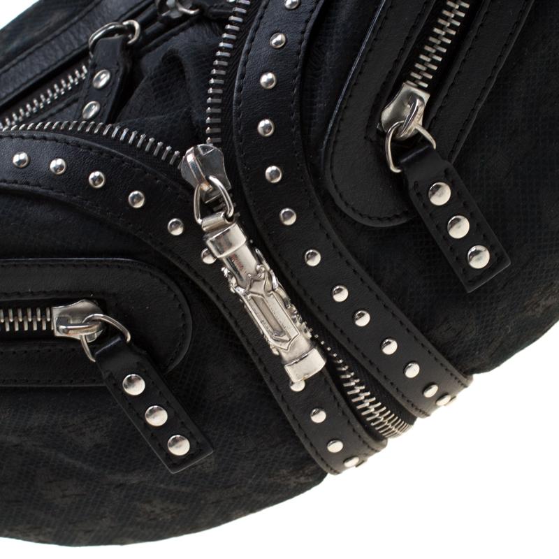 Versace Black Leather Hobo 4
