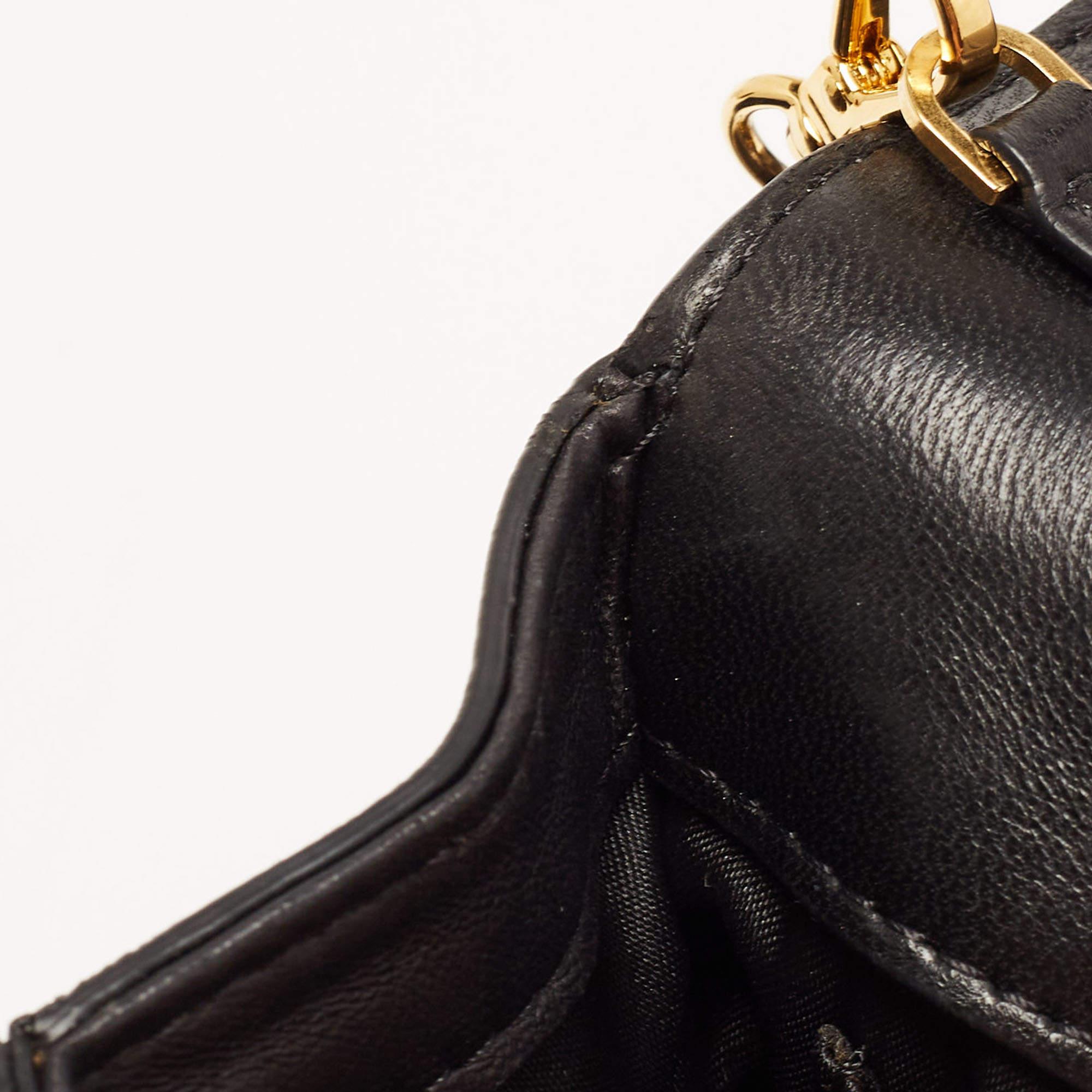 Versace Black Leather La Medusa Flap Chain Clutch 6