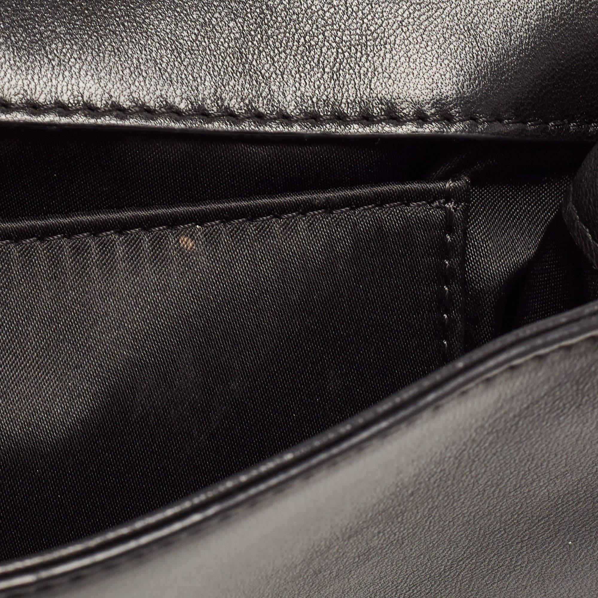 Versace Black Leather La Medusa Flap Chain Clutch 10