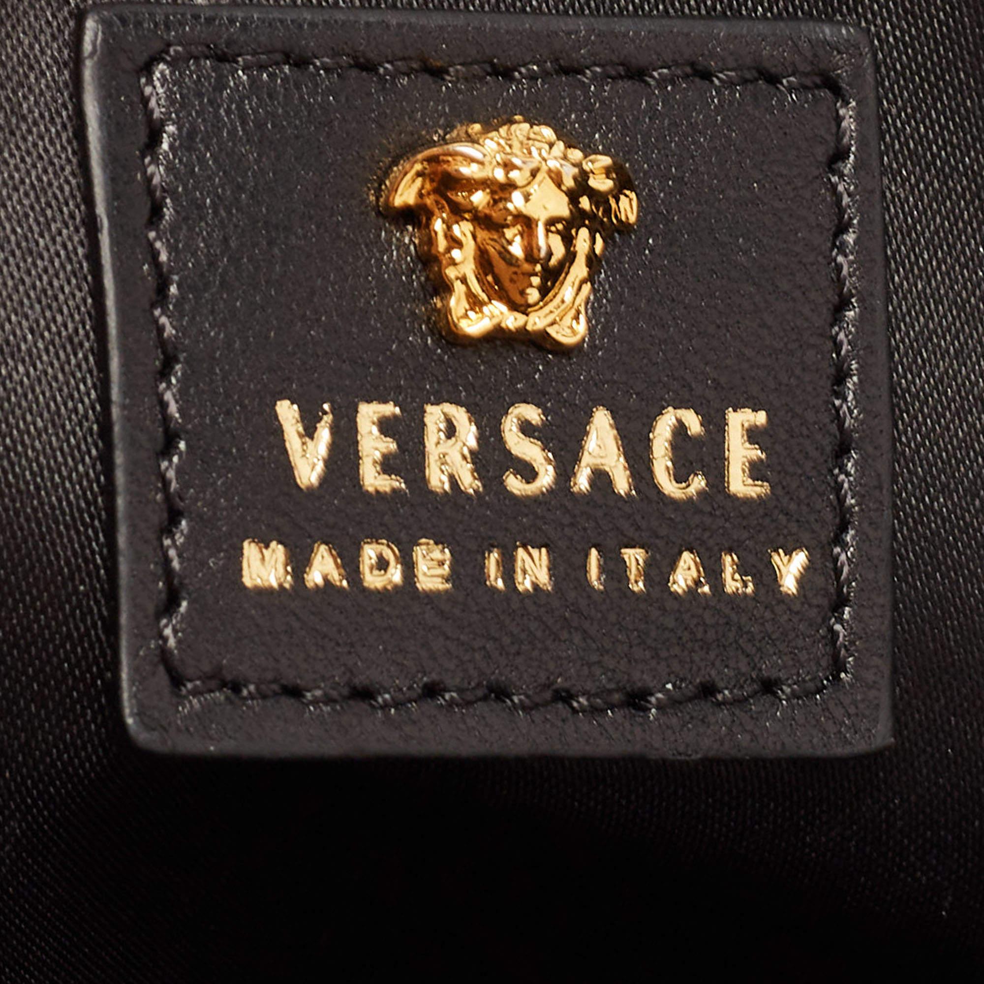 Versace Black Leather La Medusa Flap Chain Clutch 16