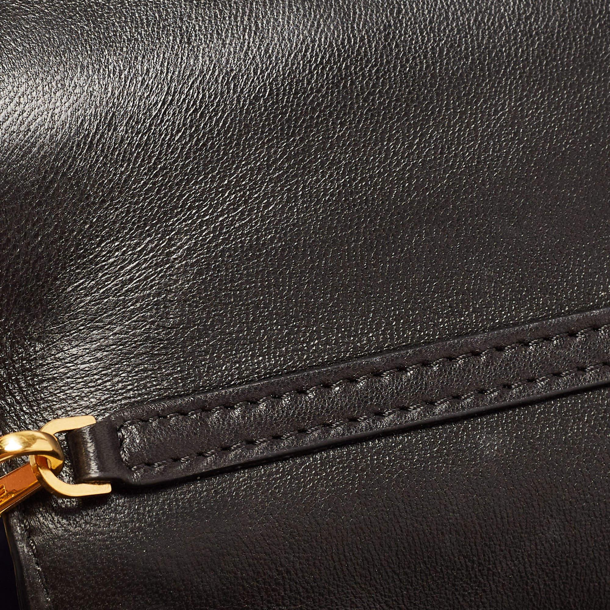 Versace Black Leather La Medusa Flap Chain Clutch 1
