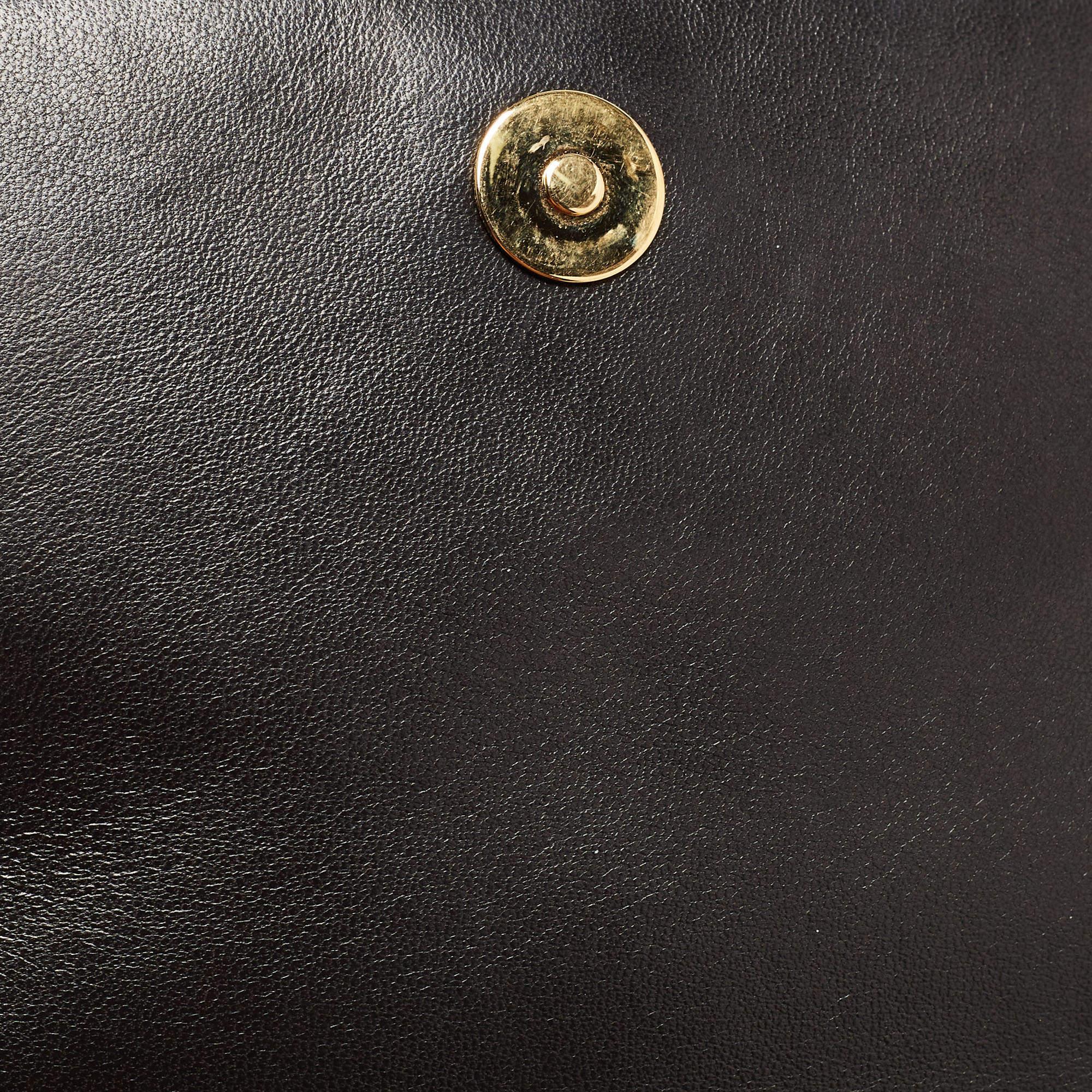 Versace Black Leather La Medusa Flap Chain Clutch 2