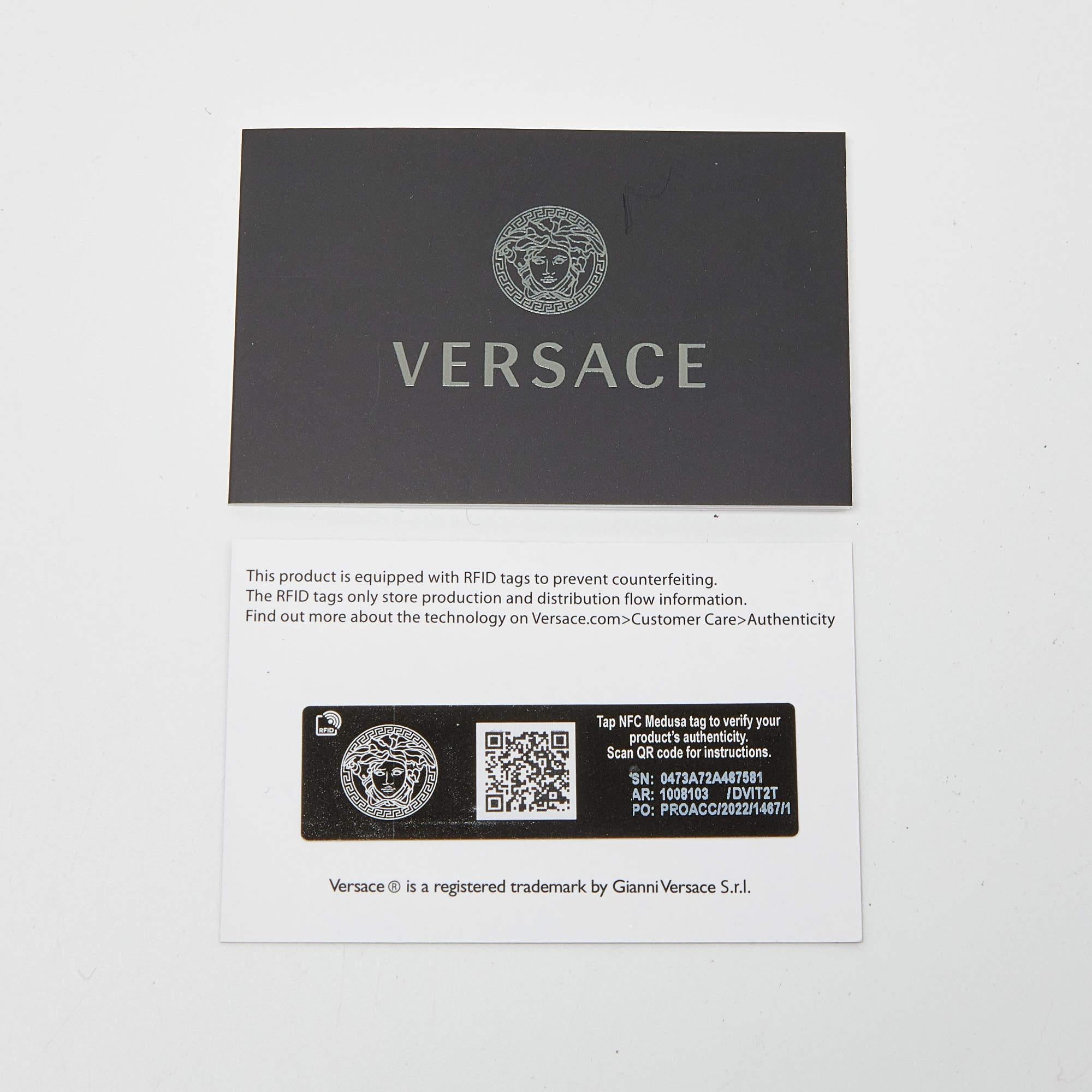 Versace Black Leather La Medusa Wristlet Clutch 1