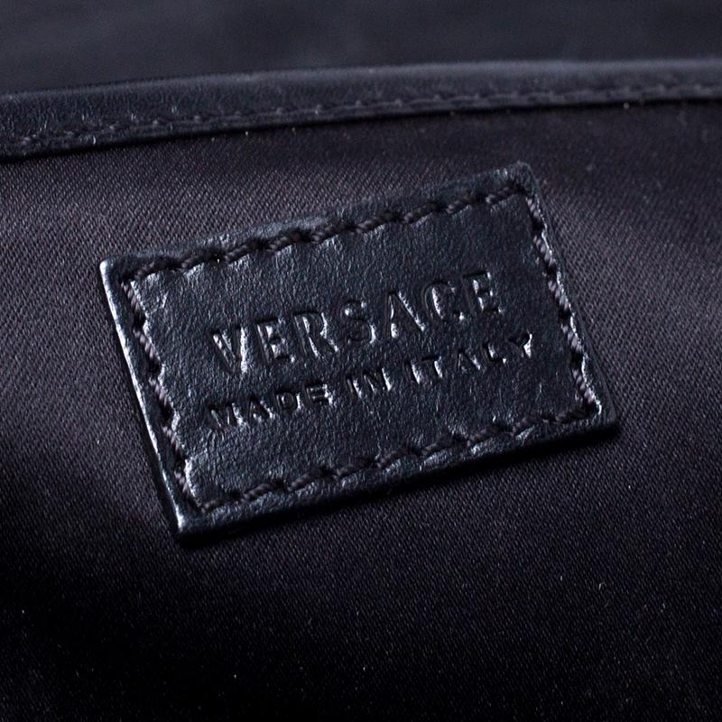 Versace Black Leather Large Medusa Medallion Tote 6