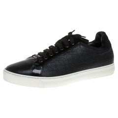 Versace Black Leather Low Top Sneakers Size 44