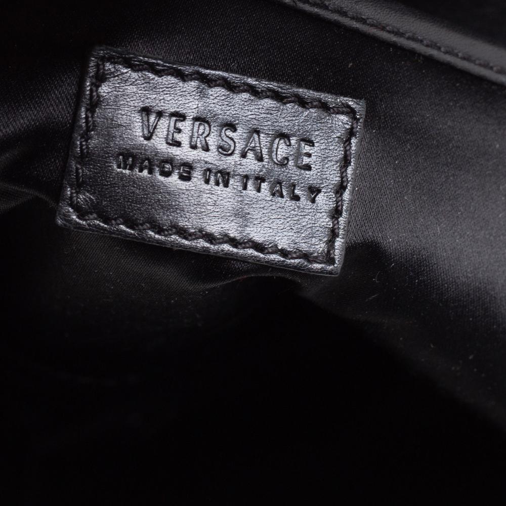 Versace Black Leather Medium Medusa Medallion Tote 5