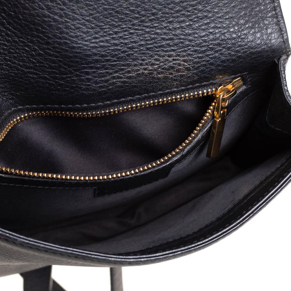 Versace Black Leather Medusa Buckle Flap Crossbody Bag 3