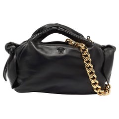 Versace Black Leather Medusa Head Tote