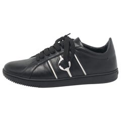 Versace Black Leather Medusa Lace Up Sneakers Size 41
