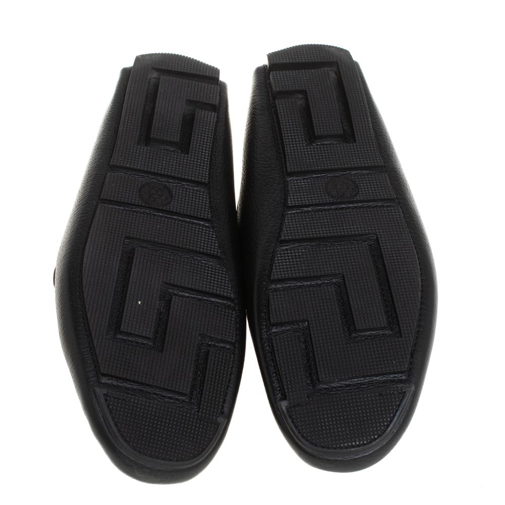 Versace Black Leather Medusa Loafers Size 43 1