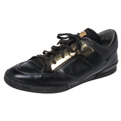 Versace Black Leather Medusa Low Top Sneakers Size 43