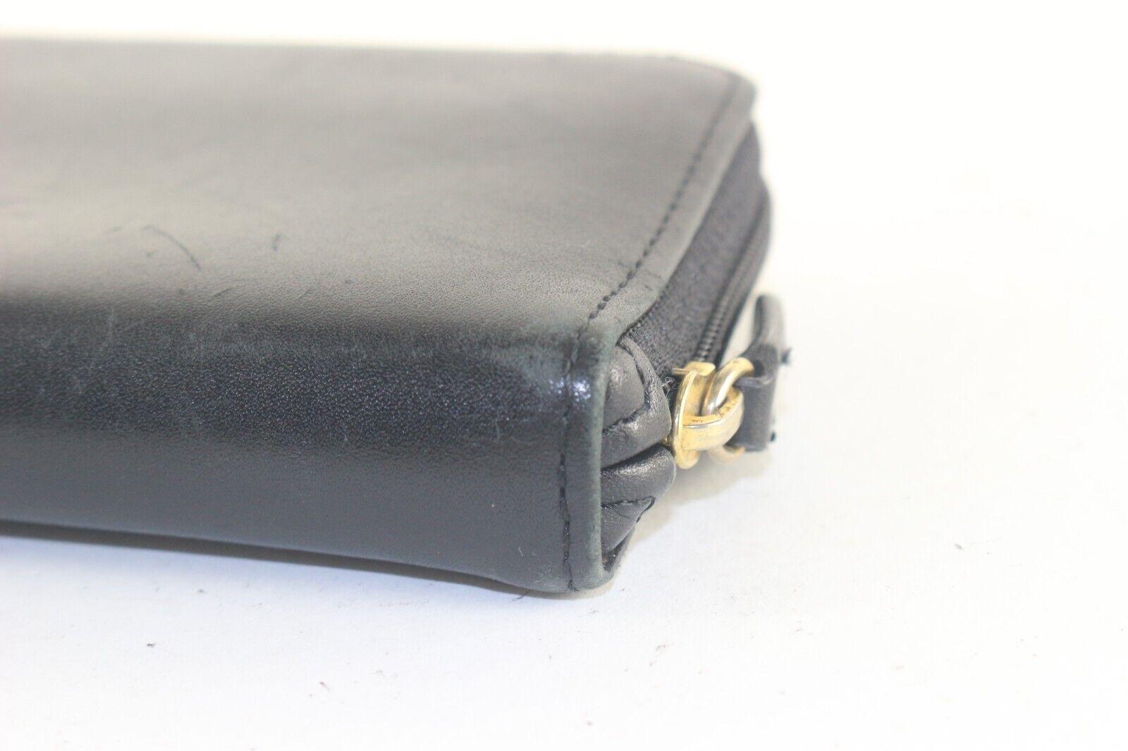 Versace Black Leather Medusa Zippy Wallet Compact Coin 1VR82K 6