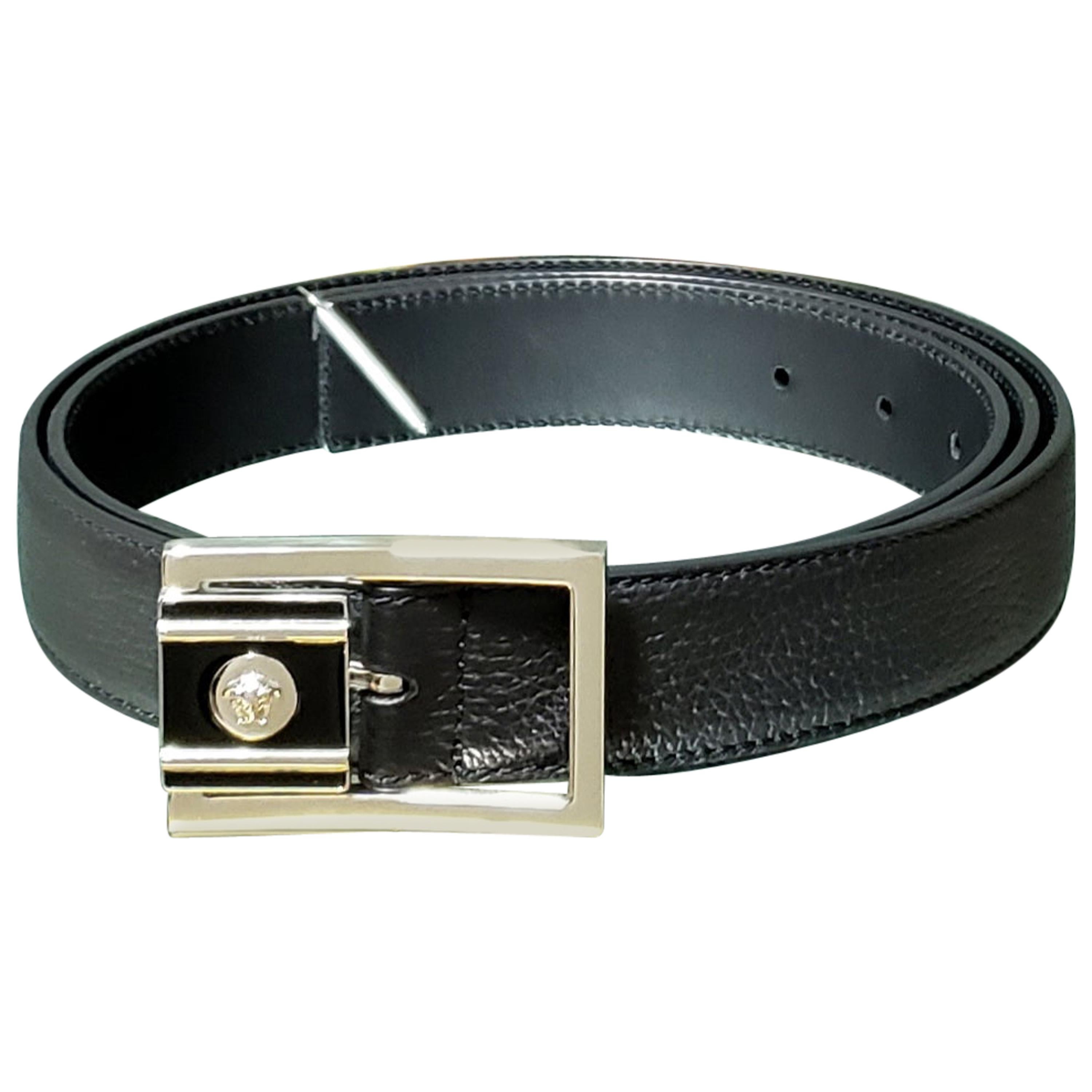 Versace Collection 100% Leather Black Men's Belt Sz 36 38 40 44 48