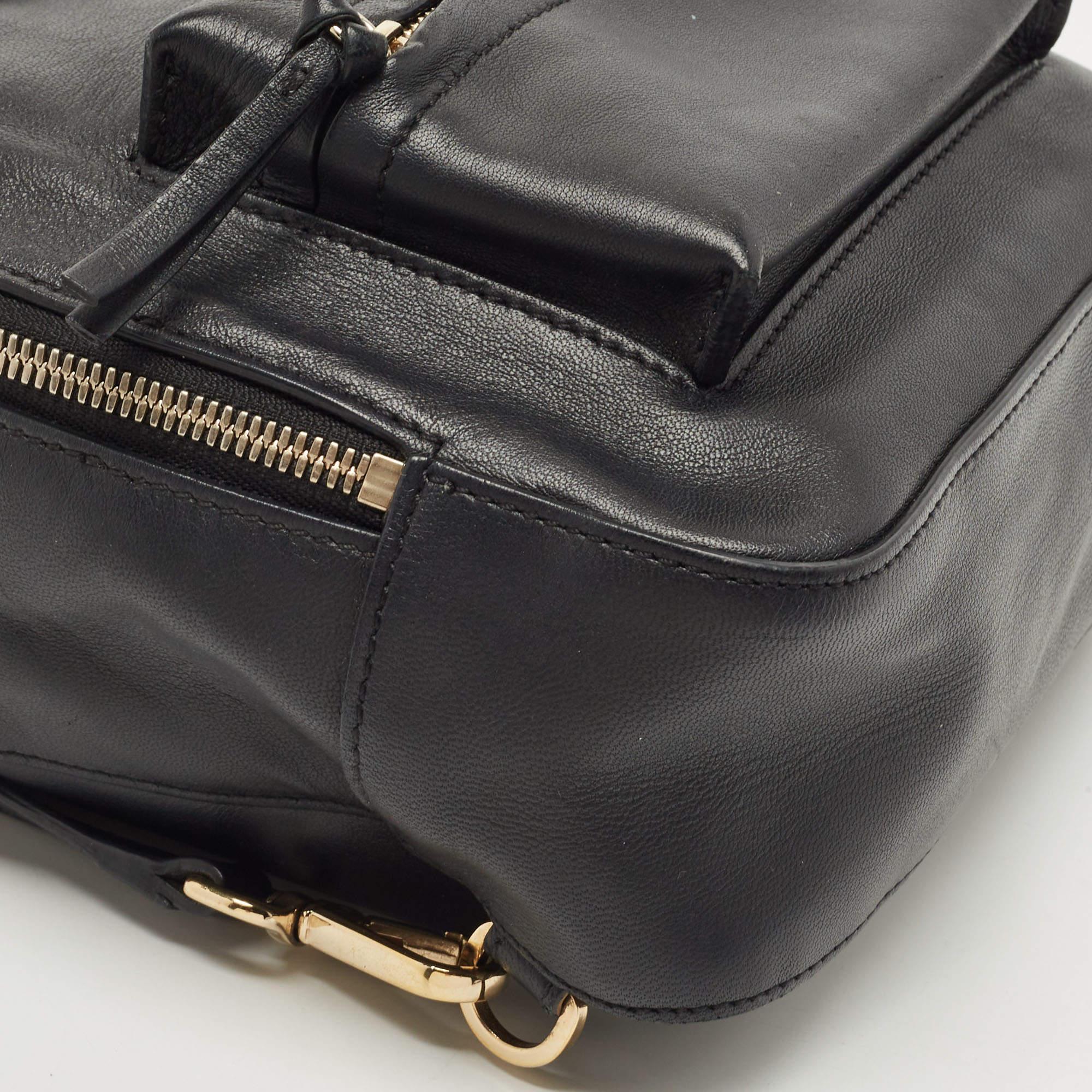 Versace Black Leather Mini Medusa Palazzo Backpack 8