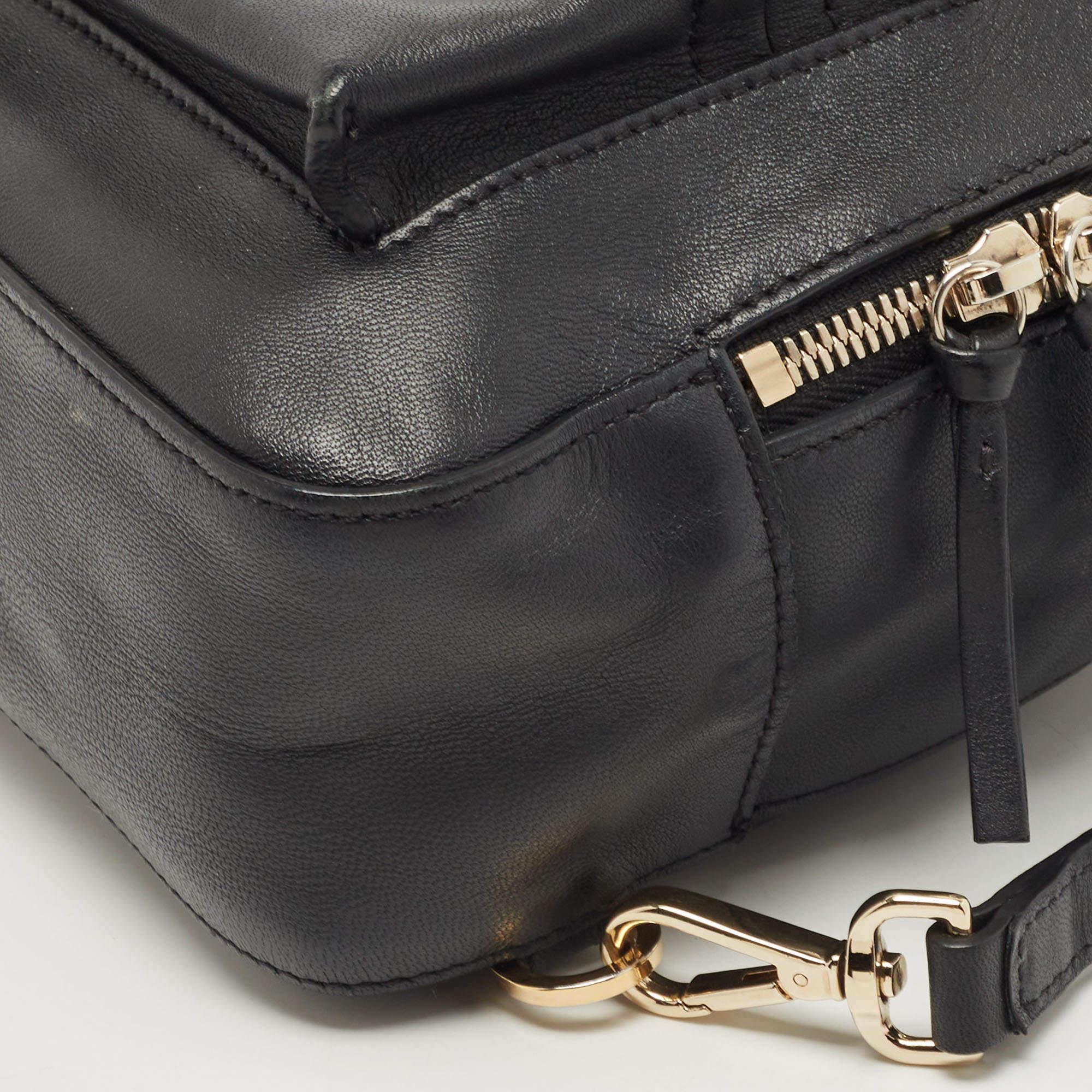 Versace Black Leather Mini Medusa Palazzo Backpack 9