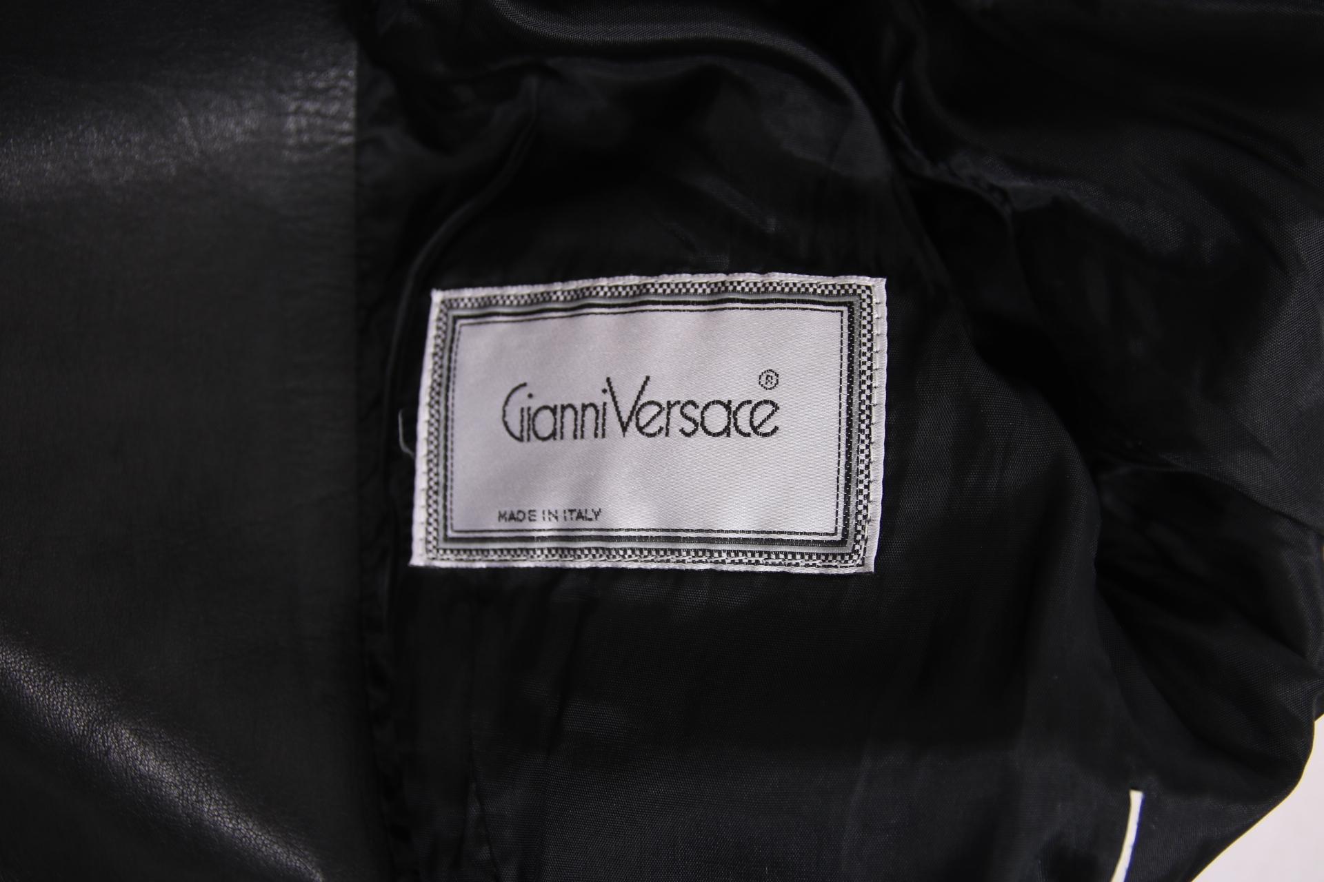 Versace Black Leather Motorcycle Jacket 3