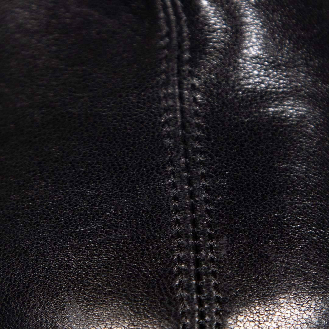 Versace Black Leather Over The Knee Round Toe Boots Size IT 38.5 1