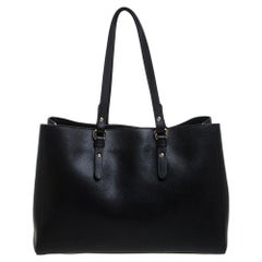 Versace Black Leather Palazzo Medusa Tote