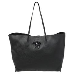 Versace Black Leather Palazzo Medusa Tote