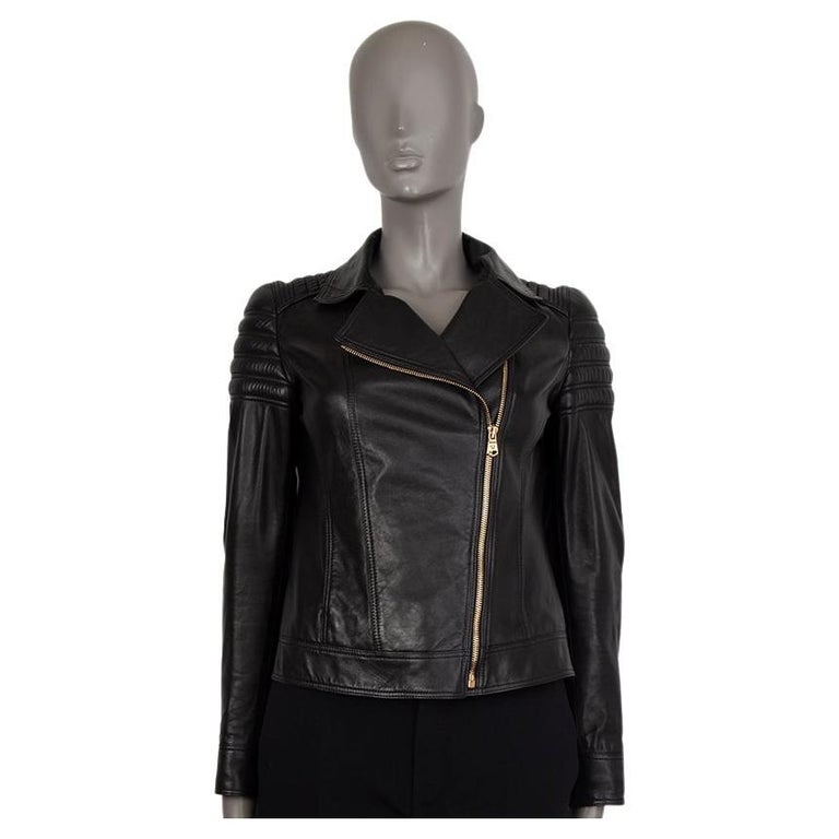 Balenciaga Leather Biker Jacket Black Size 42 Motorcycle Jacket Retail  $3000