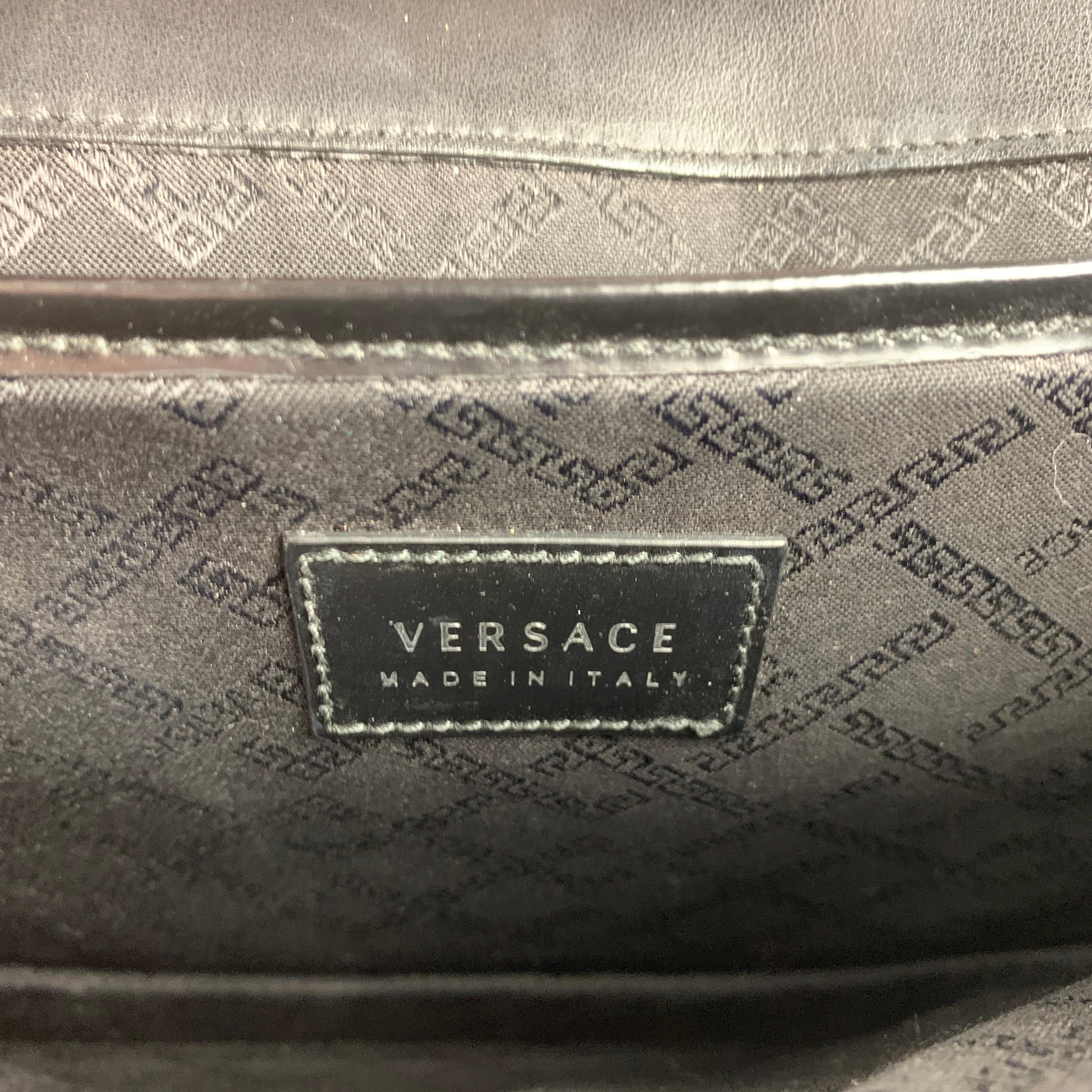 VERSACE Black Leather Rectangle Envelope Bag 1