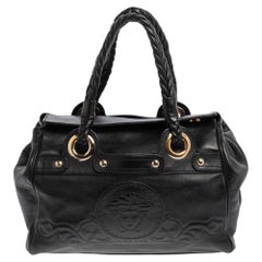 Versace Black Leather Satchel