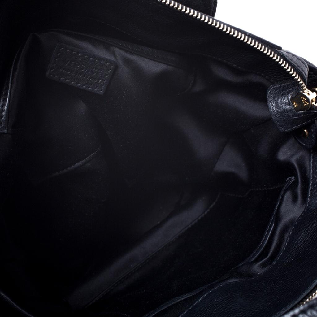 Versace Black Leather Shoulder Bag 6