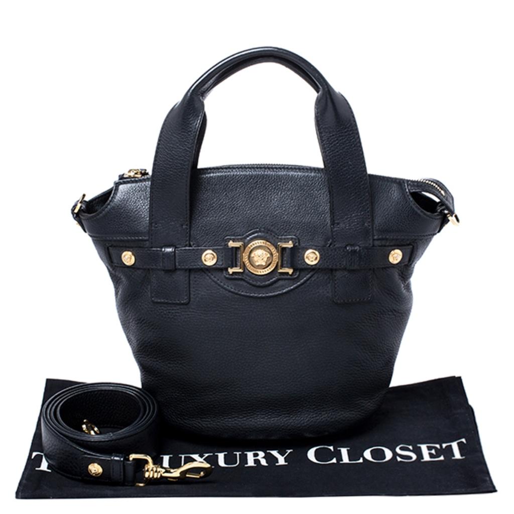 Versace Black Leather Shoulder Bag 7
